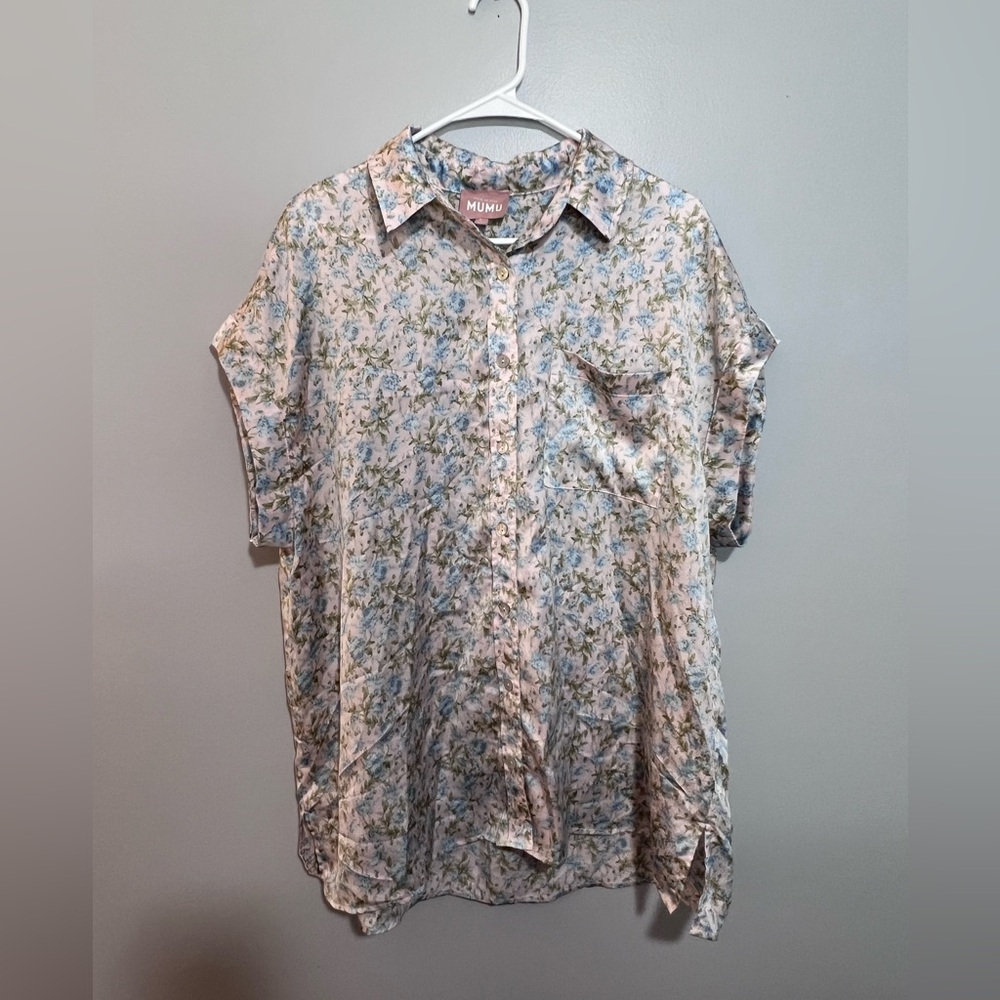Woman’s Show Me Your MuMu Best Day Button Up Pajama Top Size L